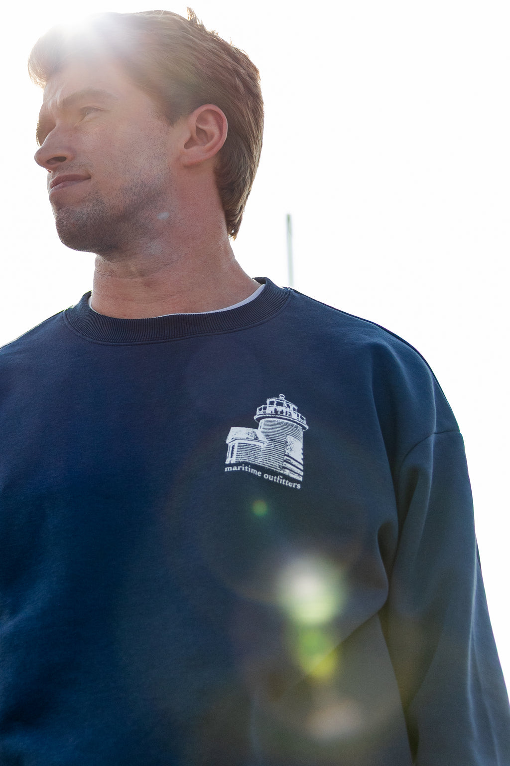 Lighthouse Distressed Crewneck