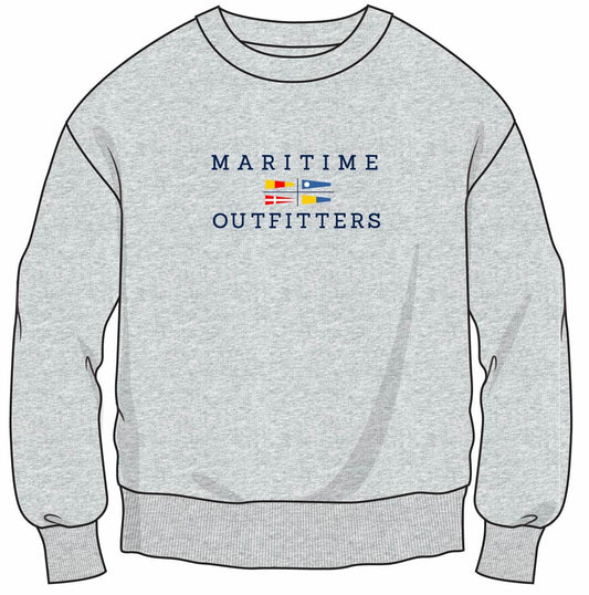 Maritime ICS Flags Crewneck - Grey