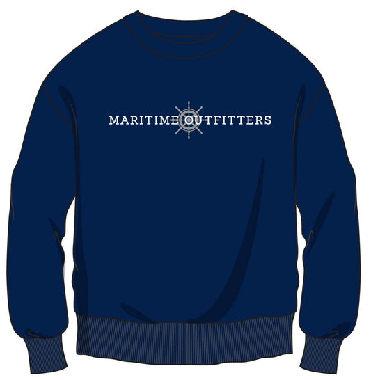 Maritime Boat Helm Crewneck - Navy