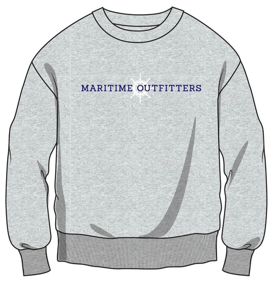 Maritime Boat Helm Crewneck - Grey