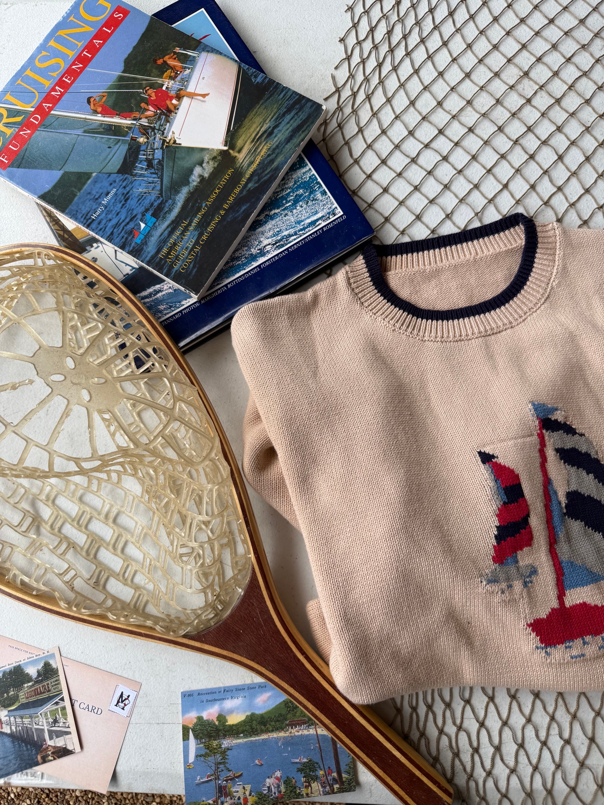 Cotton Knit Sweater Cream