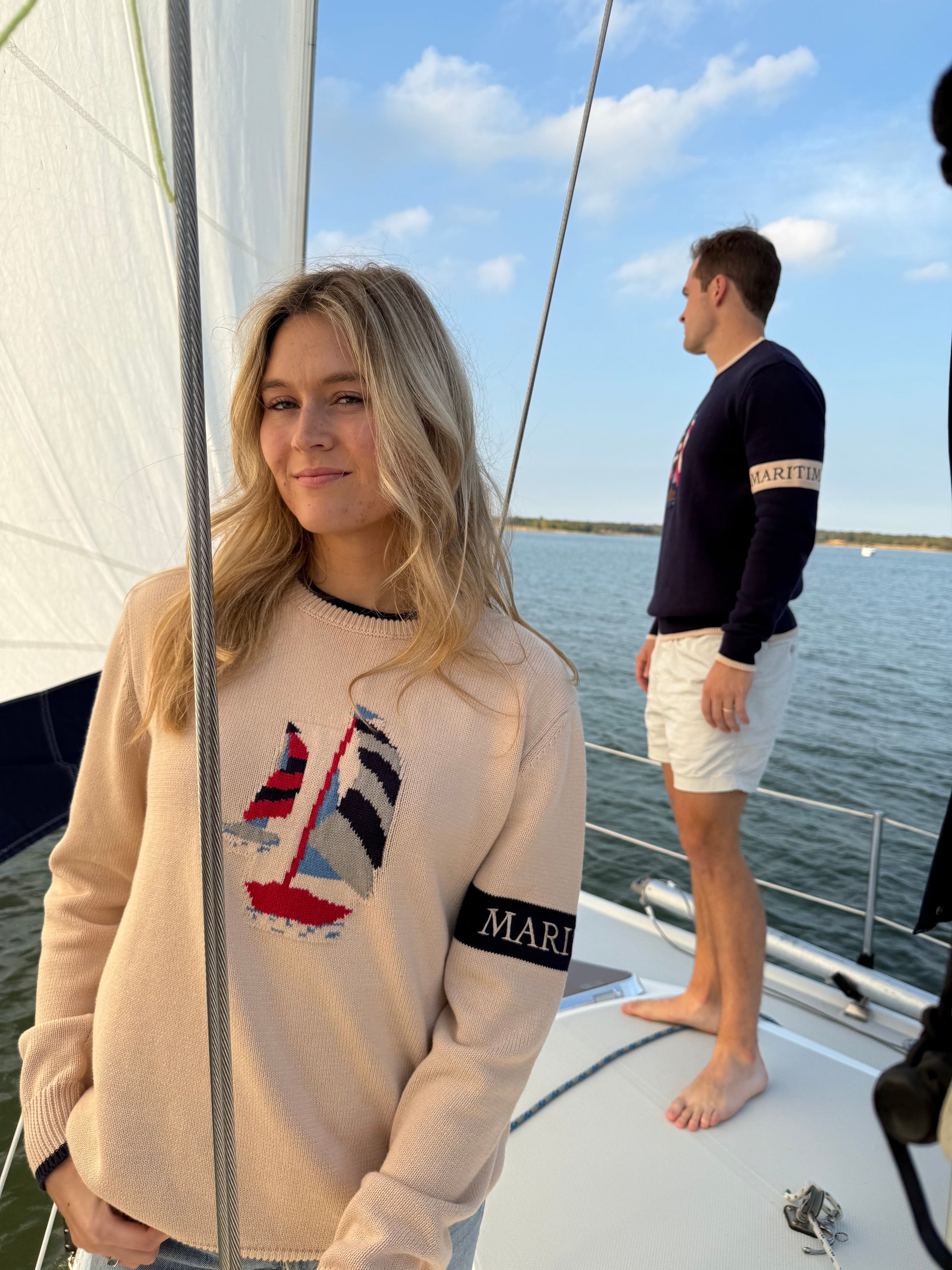 Cotton Knit Sweater Cream